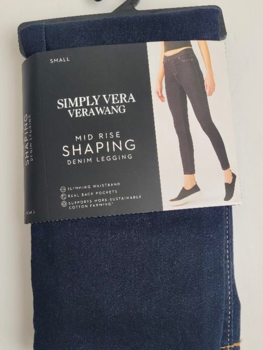 VERA WANG Simply Vera Mid Rise Shaping Denim Legging For Women Size Small